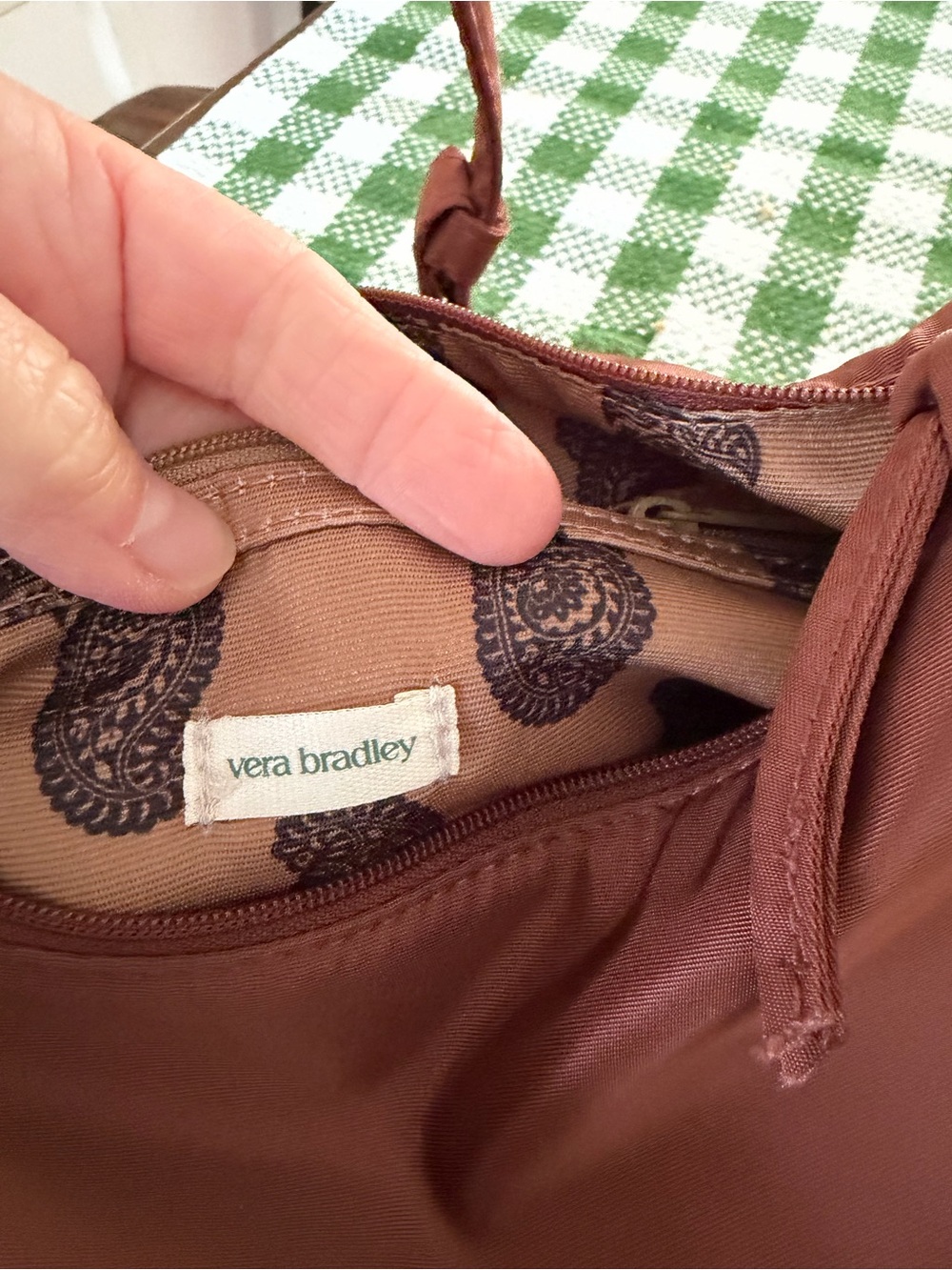 Vera Bradley Women's Nylon Roxbury Crescent Shoulder Bag in color Cinnamon - Picture 5 of 5